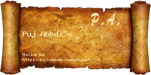 Puj Abbás névjegykártya